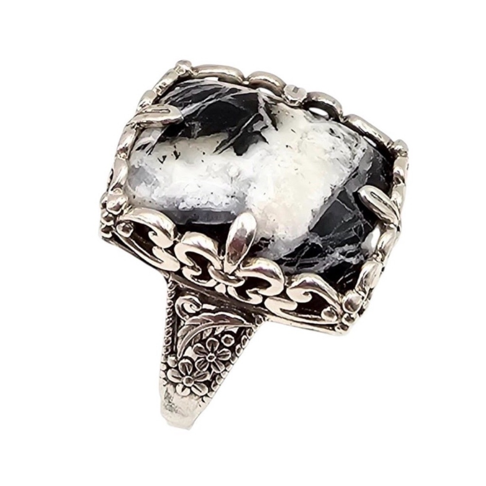 Dendritic Opal Sterling Silver Ring Sz 10 D’Joy